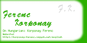 ferenc korponay business card